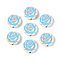 Opaque Acrylic Enamel Beads, Rose, Light Sky Blue, 13.5x14x5mm, Hole: 1.6mm