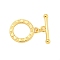 Brass Toggle Clasps, Cadmium Free & Nickel Free & Lead Free, Ring, Real 18K Gold Plated, Ring: 16x13.5x1.5mm, Hole: 1.8mm, Bar: 17.5x4.5x2.5mm, Hole: 1.8mm