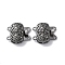 Brass Box Clasps, Cadmium Free & Nickel Free & Lead Free, 2-Strand, 4-Hole, Oval, Gunmetal, 14.5x16x5.5mm, Hole: 1.4mm and 1.6mm