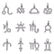 12Pcs 12 Style Brass Micro Pave Cubic Zirconia Charms, 12 Constellations Charm, with Jump Ring, Platinum, 12 Constellations, 9.5~13.5x6.5~12x1.5mm, Hole: 3.5mm, 1pc/style