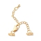 Brass Chain Extender, Cadmium Free & Nickel Free & Lead Free, Curb Chain, Real 18K Gold Plated, 23mm