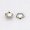 Tarnish Resistant 5-Petal 201 Stainless Steel Flower Bead Caps, Stainless Steel Color, 6x2mm, Hole: 0.7mm