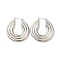 Non-Tarnish 304 Stainless Steel Donut Thick Hoop Earrings, Stainless Steel Color, 41.5x39.5x5.5mm