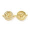 Rack Plating Brass Micro Pave Clear Cubic Zirconia Connector Charms, Long-Lasting Plated, Cadmium Free & Lead Free, Flat Round Links with Butterfly Pattern, Real 18K Gold Plated, 16x21x4mm, Hole: 1.5mm