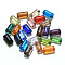 K9 Glass, Imitation Austrian Crystal Beads, Grade AAA, Faceted, Rectangle, Mixed Color, 4.55x8x3mm, Hole: 0.7~0.9mm