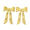 Ion Plating(IP) 304 Stainless Steel Bowknow Stud Earrings, Real 18K Gold Plated, 28x18mm