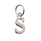 925 Sterling Silver Pendants, Letter, Letter S, 10.5x5x1mm, Hole: 4mm