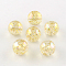 Round AB Color Transparent Acrylic Beads, with Colorful Glitter Powder, Champagne Yellow, 14mm, Hole: 2mm, about 318pcs/500g