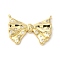 Real 18K Gold Plated Brass Micro Pave Cubic Zirconia Pendants, Cadmium Free & Lead Free, Bowknot, Clear, 23x31.5x4mm, Hole: 1.4mm