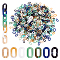 PH PandaHall 700pcs 7 Colors Acrylic Linking Rings, Rainbow Color Oval Open Linking Rings Quick Link Connectors C-Clip Hooks for Purse Eyeglass Chain DIY Craft Necklace Jewelry Making, 14x8.5mm