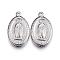 Non-Tarnish 304 Stainless Steel Lady of Guadalupe Pendants, Oval with Holy Virgin Mary, Stainless Steel Color, 23x14x2.5mm, Hole: 1.2mm