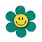 Transparent Acrylic Big Pendants, Sunflower with Smiling Face Charm, Teal, 55x50.5x6mm, Hole: 2.5mm