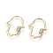 Brass Micro Pave Cubic Zirconia Screw Carabiner Lock Charms, for Necklaces Making, Hamsa Hand/Hand of Fatima /Hand of Miriam, Golden, 32x24x2mm