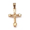 201 Stainless Steel Pendants, For Easter, Crucifix Cross, Golden, 37x19x3.5mm, Hole: 9x3mm