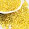 Glass Seed Beads, Transparent Colours Luster, Peanut, Gold, 2~2.5x4x2mm, Hole: 0.8~0.9mm, about 15000pcs/pound