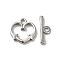 Non-Tarnish 304 Stainless Steel Toggle Clasps, Heart, Stainless Steel Color, Heart: 14x14x2mm, Hole: 1.8mm, Bar: 15.5x6x2mm, Hole: 2mm