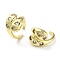 Brass with Cubic Zirconia Open Cuff Rings, Teardrop with Heart, Real 16K Gold Plated, Inner Diameter: 16mm