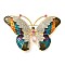 Butterfly Pave Colorful Rhinestone Brooch, Alloy Badge for Women, Golden, 39x61.5x10mm