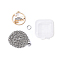 Chinese Style Alloy Pendant Necklaces, with 304 Stainless Steel Cable Chains, Enamel and ABS Plastic Imitation Pearl, Flat Round with Cloud, Slate Gray, 20 inch(50.8cm)