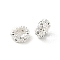 Rack Plating Brass Beads, with Cubic Zirconia, Long-Lasting Plated, Lead Free & Cadmium Free, Rings with Flower, Clear, 6x3mm, Hole: 3mm