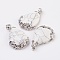 Valentine Gifts Idea for Guys Natural Howlite Pendants, with Brass Findings, Drop, Platinum, 38~41x26x8mm, Hole: 5x4mm