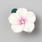 Handmade Polymer Clay Beads, Flower, White, 10~13x21~26x21~26mm, Hole: 1.8mm