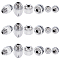 UNICRAFTALE 18pcs Round & Lantern & Rice Shape Corrugated Beads 304 Stainless Steel Spacer Beads Metal Loose Beads for DIY Jewelry Making
