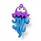 PVC Plastic Big Pendants, Jellyfish, Colorful, 63x33x20.5mm, Hole: 3mm