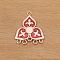 Alloy Chandelier Component Links, Clover Link, with Enamel, Red, 29x25mm