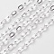 Iron Cable Chains, Unwelded, with Spool, Flat Oval, Cadmium Free & Lead Free, Silver, 5.9x3.9x1mm, about 164.04 Feet(50m)/roll