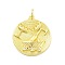 Rack Plating Brass Micro Pave Cubic Zirconia Pendants, Round with Wine Bottle and Fruit Plate, with Jump Ring, Lead Free & Cadmium Free, Long-Lasting Plated, Real 18K Gold Plated, 20.5x18.5x3.5mm, Hole: 3mm