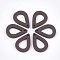 Painted Poplar Wood Pendants, teardrop, Coconut Brown, 25x17x2.5mm, Hole: 1.8mm