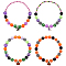 4Pcs 4 Styles Halloween Theme ABS Plastic Imitation Pearl & Acrylic & Resin Beaded Necklaces Set, Pumpkin & Witch Hat Alloy Enamel Pendants Stackable Necklaces for Women, Mixed Color, 18.90 inch(48cm), 1Pc/style