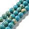 Synthetic Imperial Jasper Dyed Beads Strands, Round, Sky Blue, 4mm, Hole: 1mm, about 91pcs/strand, 14.88''~14.96