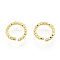 Brass Open Jump Rings, Nickel Free, Textured, Real 18K Gold Plated, 8x1.2mm