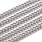Non-Tarnish 3.28 Feet Handmade 304 Stainless Steel Cuban Link Chains, Chunky Curb Chains, Twisted Chains, Unwelded, Faceted, Stainless Steel Color, 7x5x2mm, Wire: 1.4mm