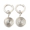 Rack Plating Brass Vortex Dangle Hoop Earrings, Long-Lasting Plated, Lead Free & Cadmium Free, Platinum, 32x14mm