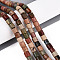 Natural Polychrome Jasper/Picasso Stone/Picasso Jasper Beads Strands, Column, 6~6.5x6~6.5mm, Hole: 1.2mm, about 61~62pcs/strand, 15.16~15.39''(38.5~39.1cm)