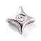 Ion Plating(IP) 304 Stainless Steel Slide Charms, with Crystal Rhinestone, 4 Pointed Star, Stainless Steel Color, 10.5x10.5x8.5mm, Hole: 5.5mm
