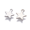 Tarnish Resistant 304 Stainless Steel Charms, Star, Stainless Steel Color, 11.5x9.5x1mm, Hole: 1.4mm