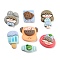 Self-Adhesive Opaque Resin Cabochons Set, Cartoon 3D Cabochons for Craft, Ice Cream, Package Size: 110x70mm