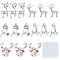 SUNNYCLUE 1 Box 50Pcs Deer Charms Christmas Antique Silver Reindeer Charms Stag Small Elk Head Animal Charm Deer Antler Cute Animals Charm Alloy Charms for Jewelry Making Charm DIY Necklace Supplies