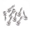 Tibetan Style Alloy Pendant, Guitar, Lead Free and Cadmium Free, Antique Silver, 31x11x2mm, Hole: 2mm