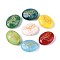 Opaque Glass Beads, Oval with Bird, Golden Metal Enlaced, Mixed Color, 16x21x9mm, Hole: 1~1.2mm
