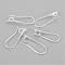 Brass Earring Hooks for Earring Designs, Lead Free & Cadmium Free, with Horizontal Loop, Silver Color Plated, 20.5x8.5x2.5mm, Hole: 2mm, Pin: 1mm