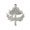 304 Stainless Steel Pendants, Tree Charm, Laser Cut, Anti-Tarnish, Stainless Steel Color, 34.5x28x1.5mm, Hole: 2mm