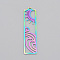 Ion Plating(IP) 201 Stainless Steel Pendants, Laser Cut, Rectangle with Sun, Rainbow Color, 41x11x1mm, Hole: 1.6mm