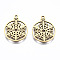 201 Stainless Steel Pendants, Laser Cut, Christmas Snowflake, Golden, 19x15.5x1mm, Hole: 1.4mm