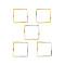 Brass Beads Frames, Cadmium Free & Lead Free, Square, Real 24K Gold Plated, 15x15x1mm