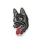 Dog Enamel Pin with Brass Butterfly Clutches, Alloy Badge for Backpack Clothing, Wolfdog, 25x14x10mm, Pin: 1.1mm